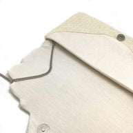 Cream Envelope Beaded Clutch