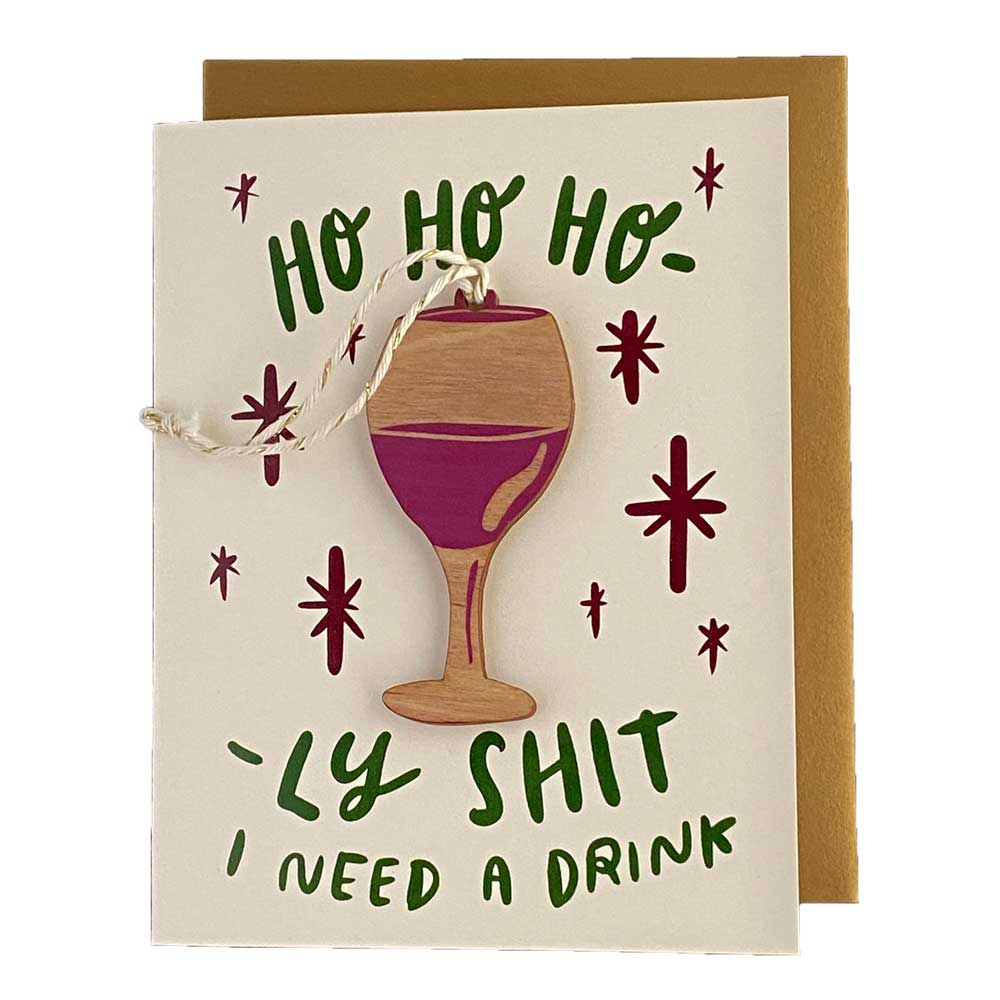 Ho Ho Ho-ly Sh*t Card w/ Ornament