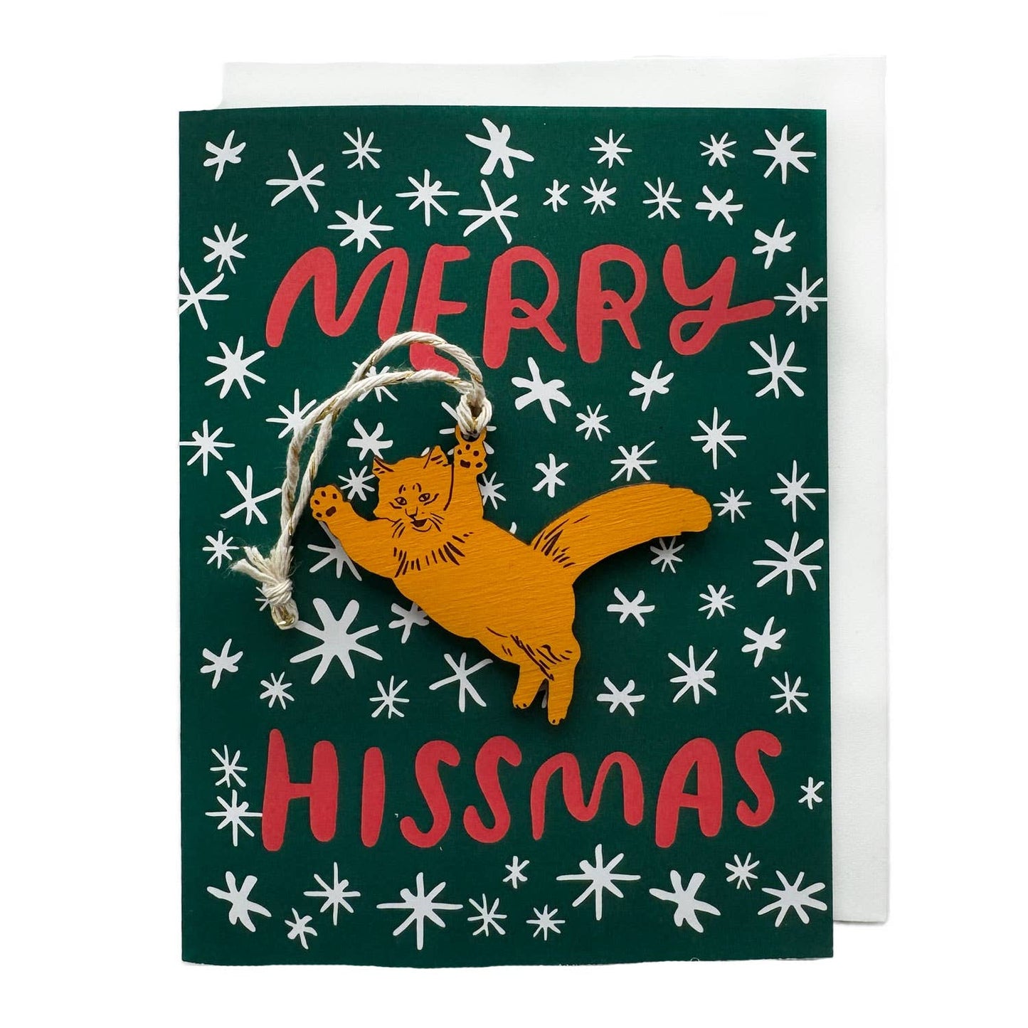 Merry Hissmas - Cat Ornament w/ Card