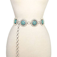 Round Floral Concho Belt