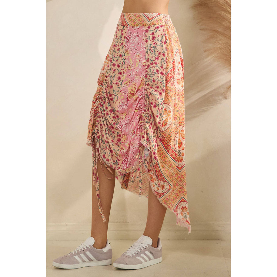 Cinched Patch Mini-Skirt