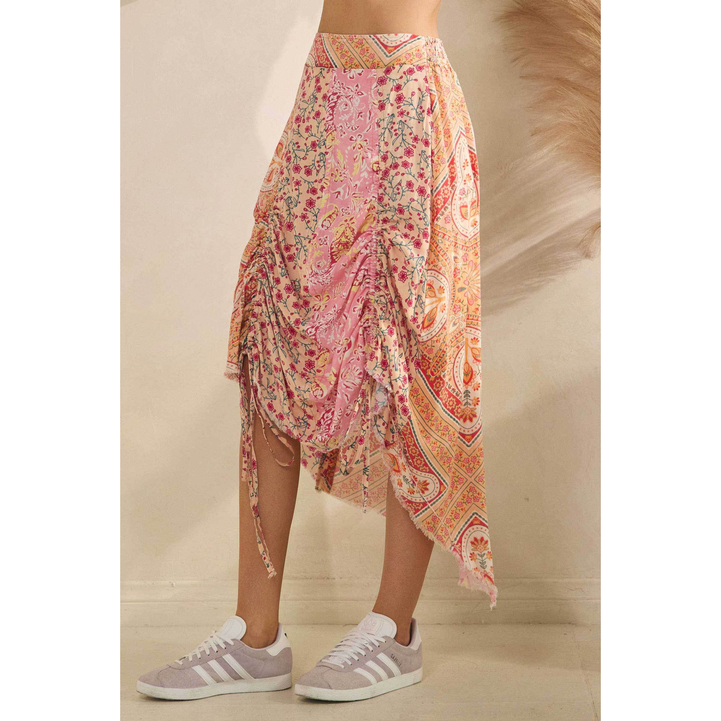 Cinched Patch Mini-Skirt