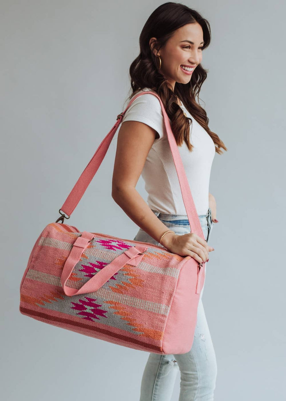 Orange & Pink Aztec Duffel Bag