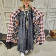 Reversable Pink Houndstooth Coat