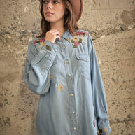 Western Embroidered Tencel Shirt