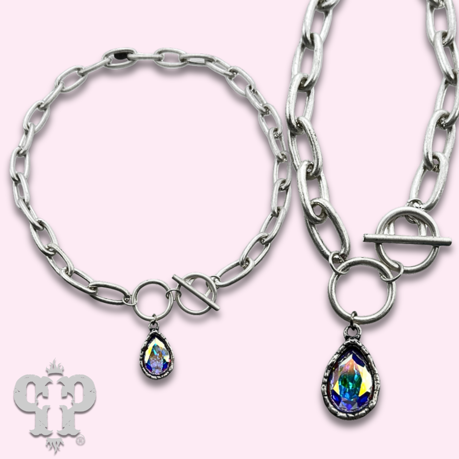 Teardrop Swarovski® crystal Chain Necklace