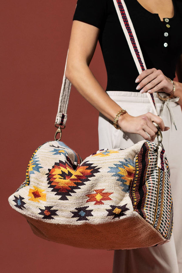 Ethnic Print Duffel Bag