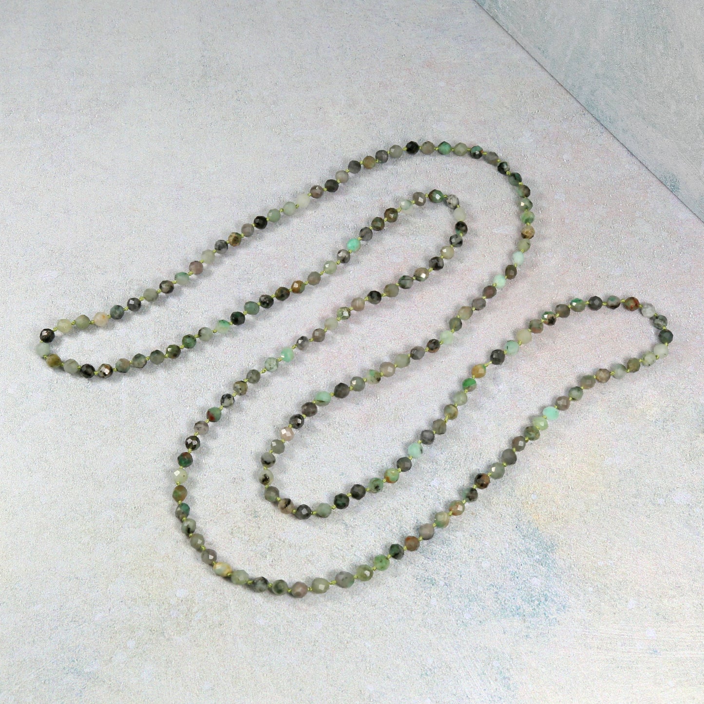 36" 4mm Infinity Micro-cut African Turquoise Necklace