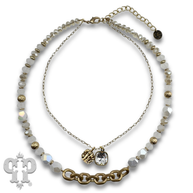Swarovski® crystals double strand bead choker