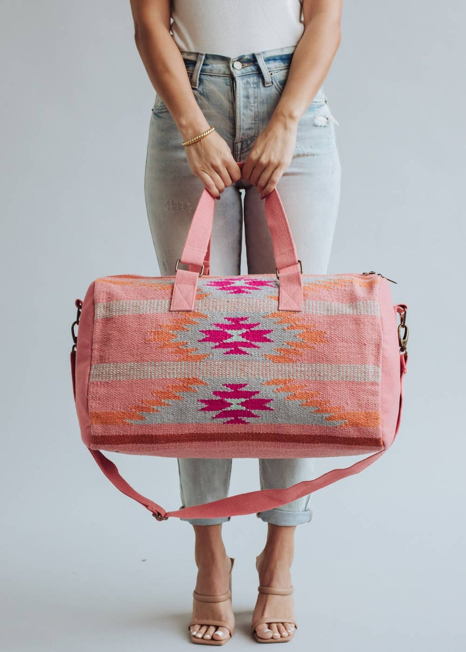Orange & Pink Aztec Duffel Bag