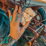 Marietta White Slab Stone Belt Buckle