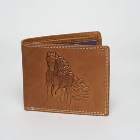 American Bison Bifold Wallet with 3D Horse Embossing