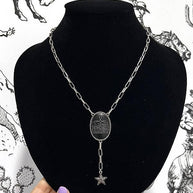 Boot Stitch Concho Lariat Necklace
