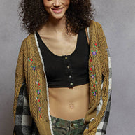 Knit Cardigan with Embroidery