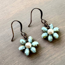 Beach Bloom Earrings In Pale Blue