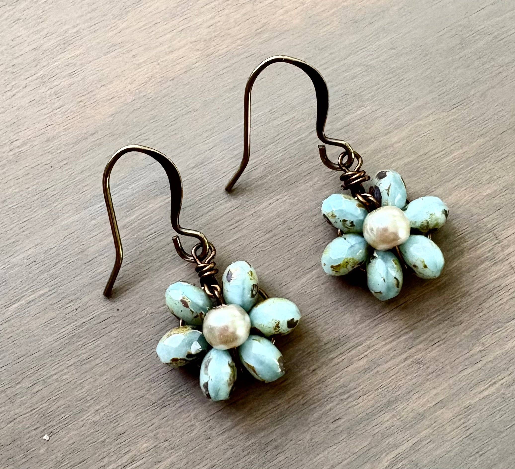 Beach Bloom Earrings In Pale Blue