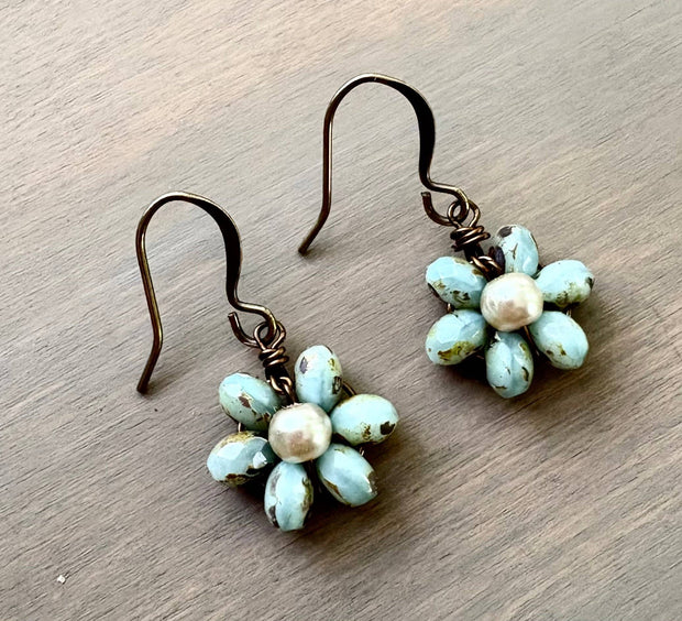 Beach Bloom Earrings In Pale Blue