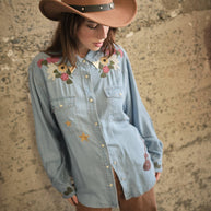 Western Embroidered Tencel Shirt