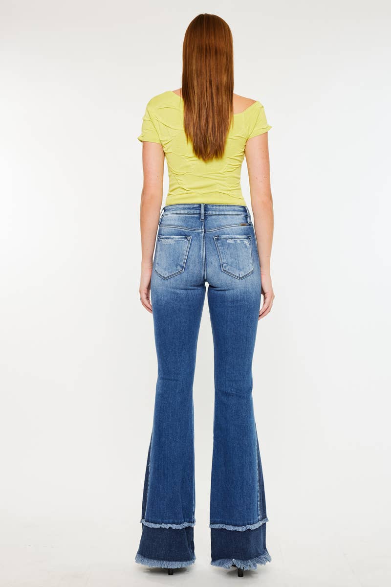 Kan Can Double Frayed Hem Jeans