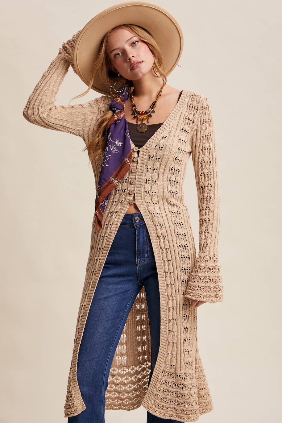 Crochet Longline Cardigan / Duster