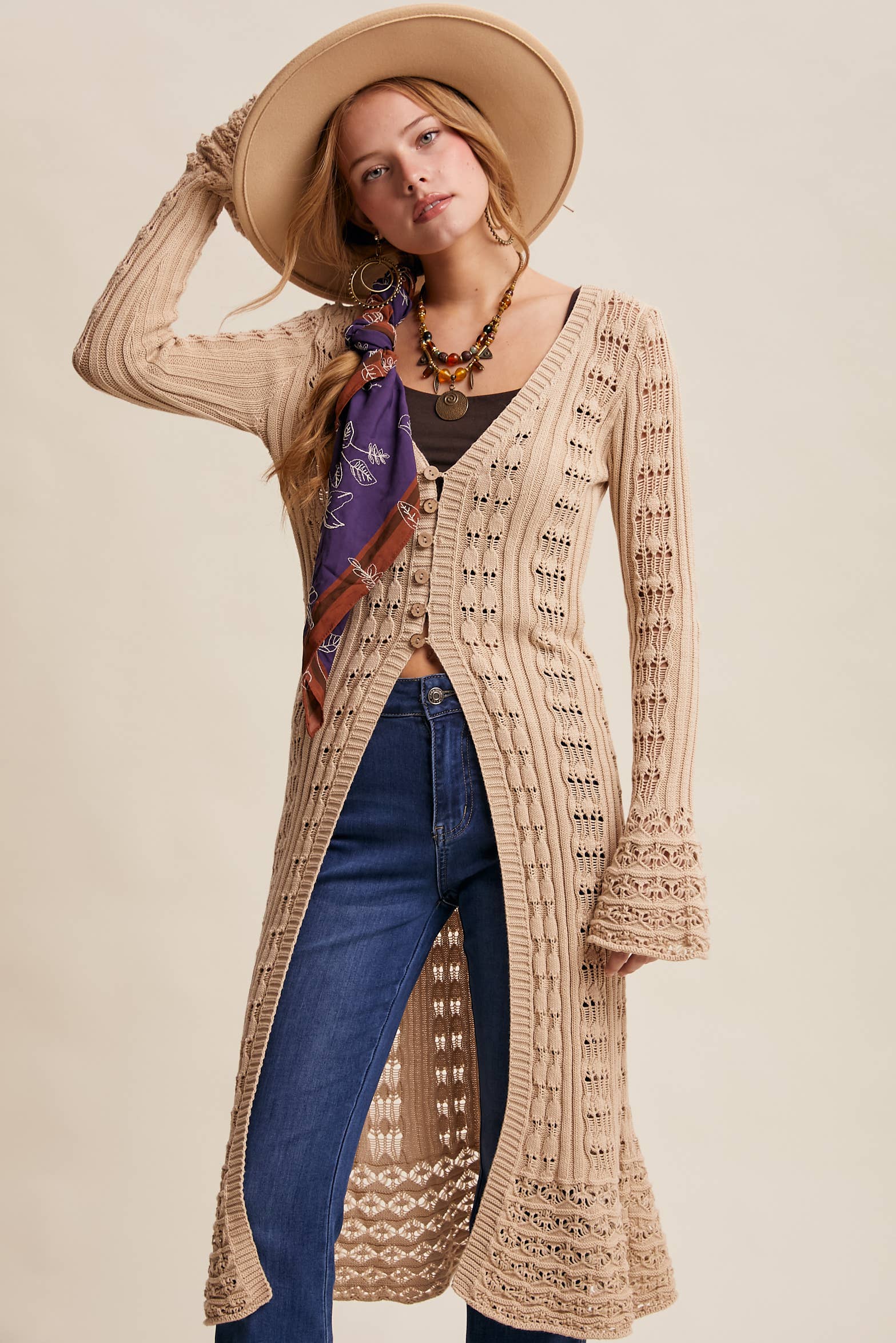 Crochet Longline Cardigan / Duster