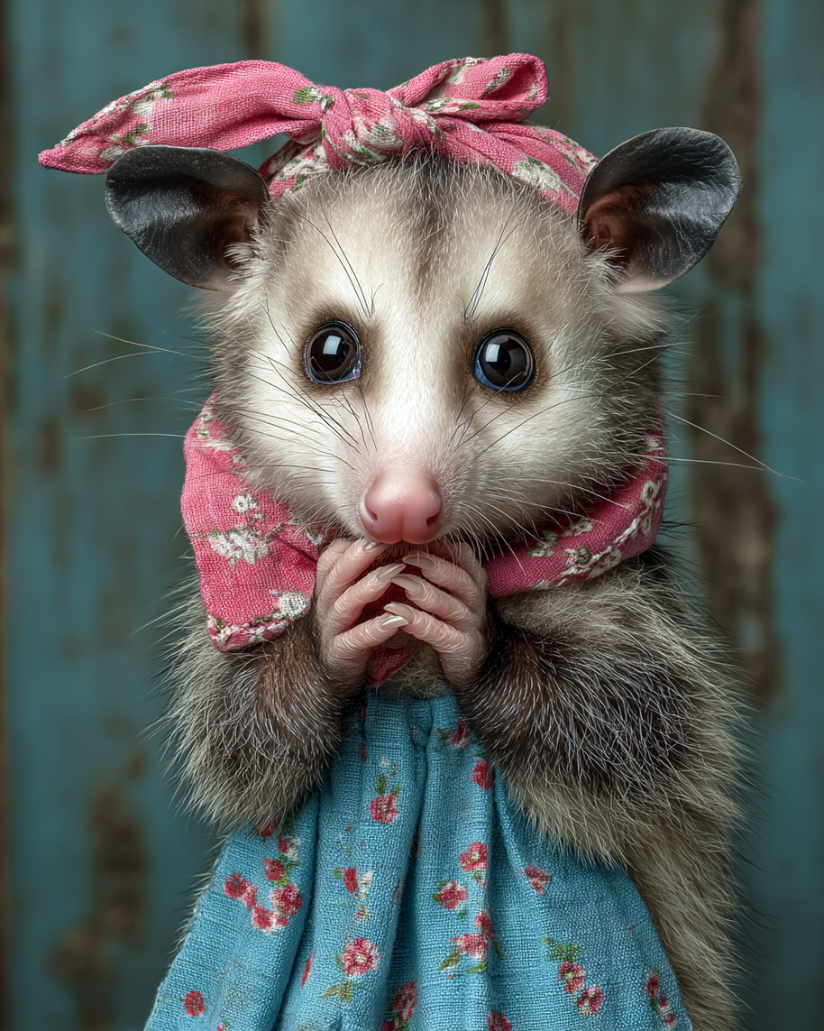 Worried Young Opossum Art Print
