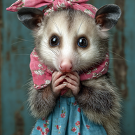 Worried Young Opossum Art Print