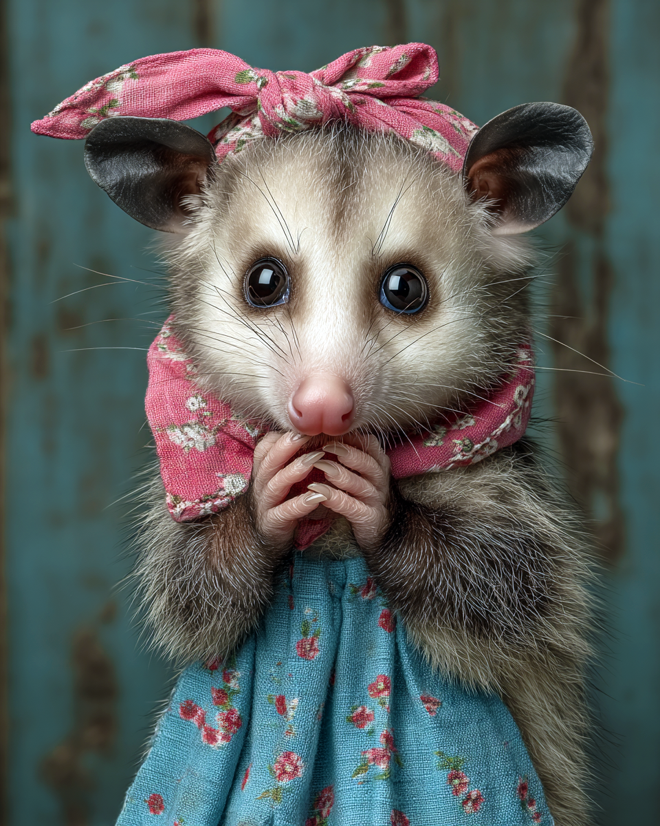 Worried Young Opossum Art Print