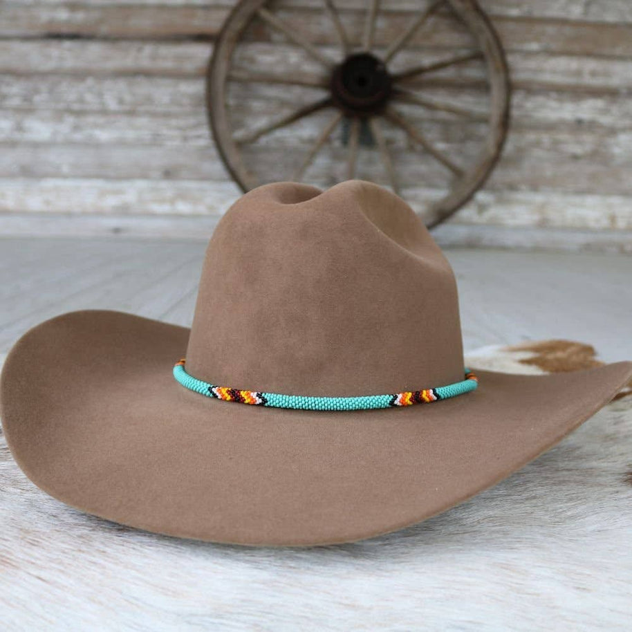 Round Beaded Turquoise Hat Band