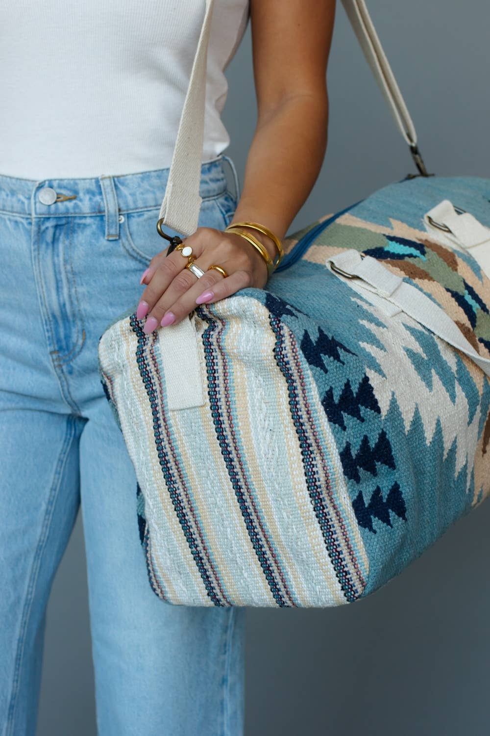 Lt. Blue Western Duffel Bag