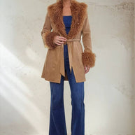 Penny Lane Faux Suede Fur Coat