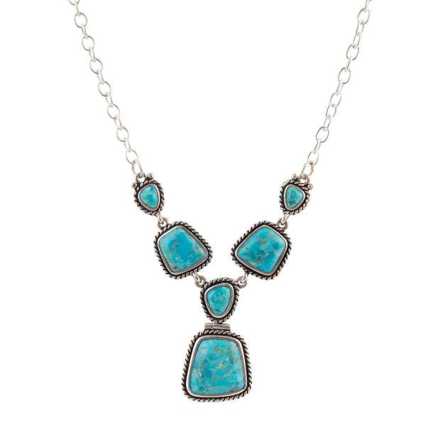 Earth and Sky Blue Turquoise Silver Necklace