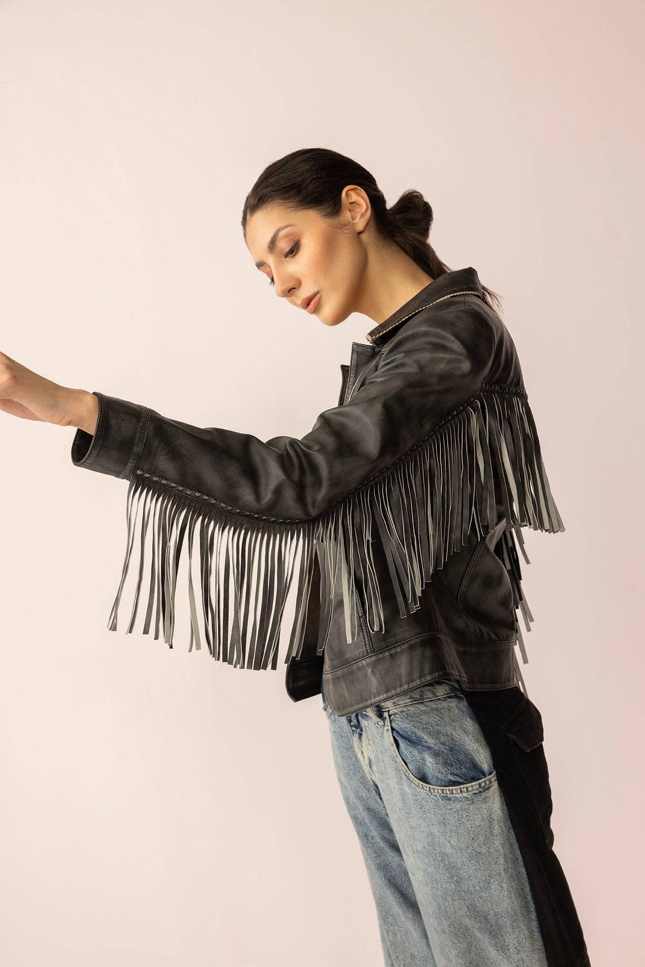 Midnight Maverick Fringe Leather Jacket