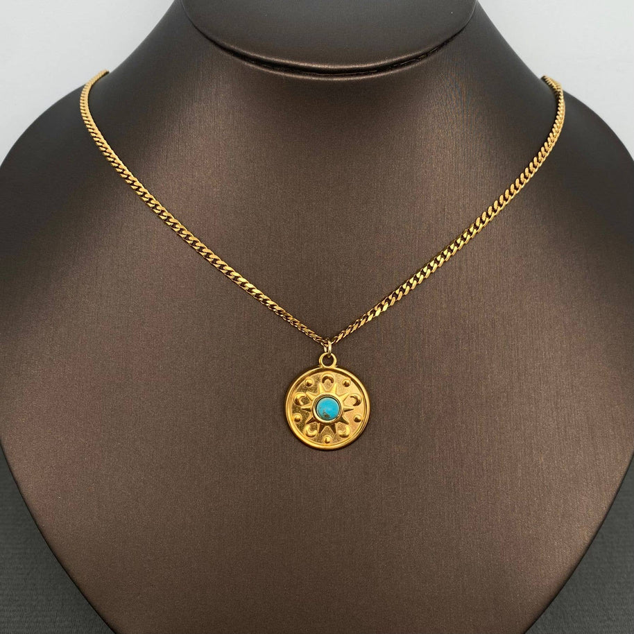 18K GP S.Steel Charm Necklace