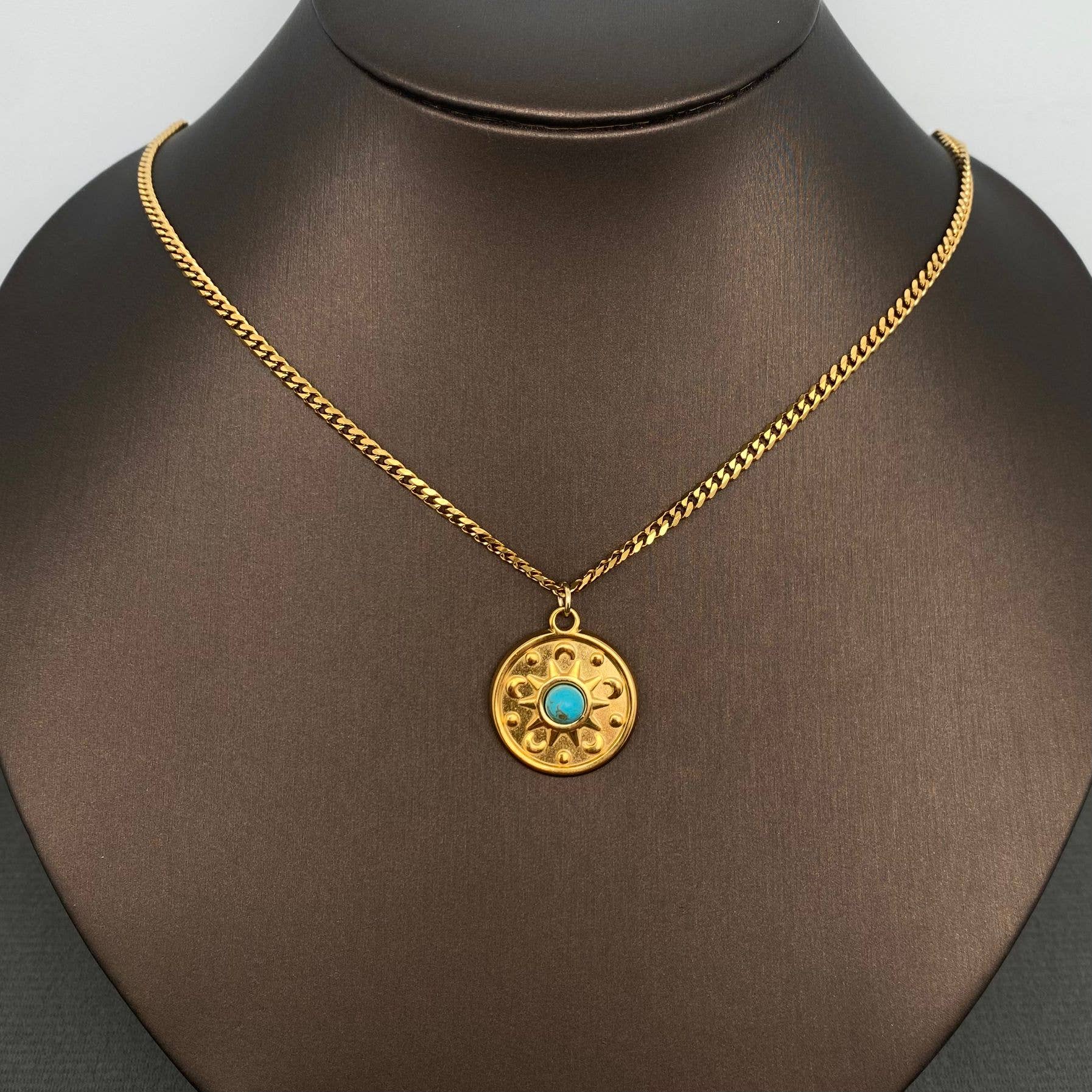18K GP S.Steel Charm Necklace