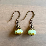Earthen Beauty Simple Drop Earrings in Pale Green