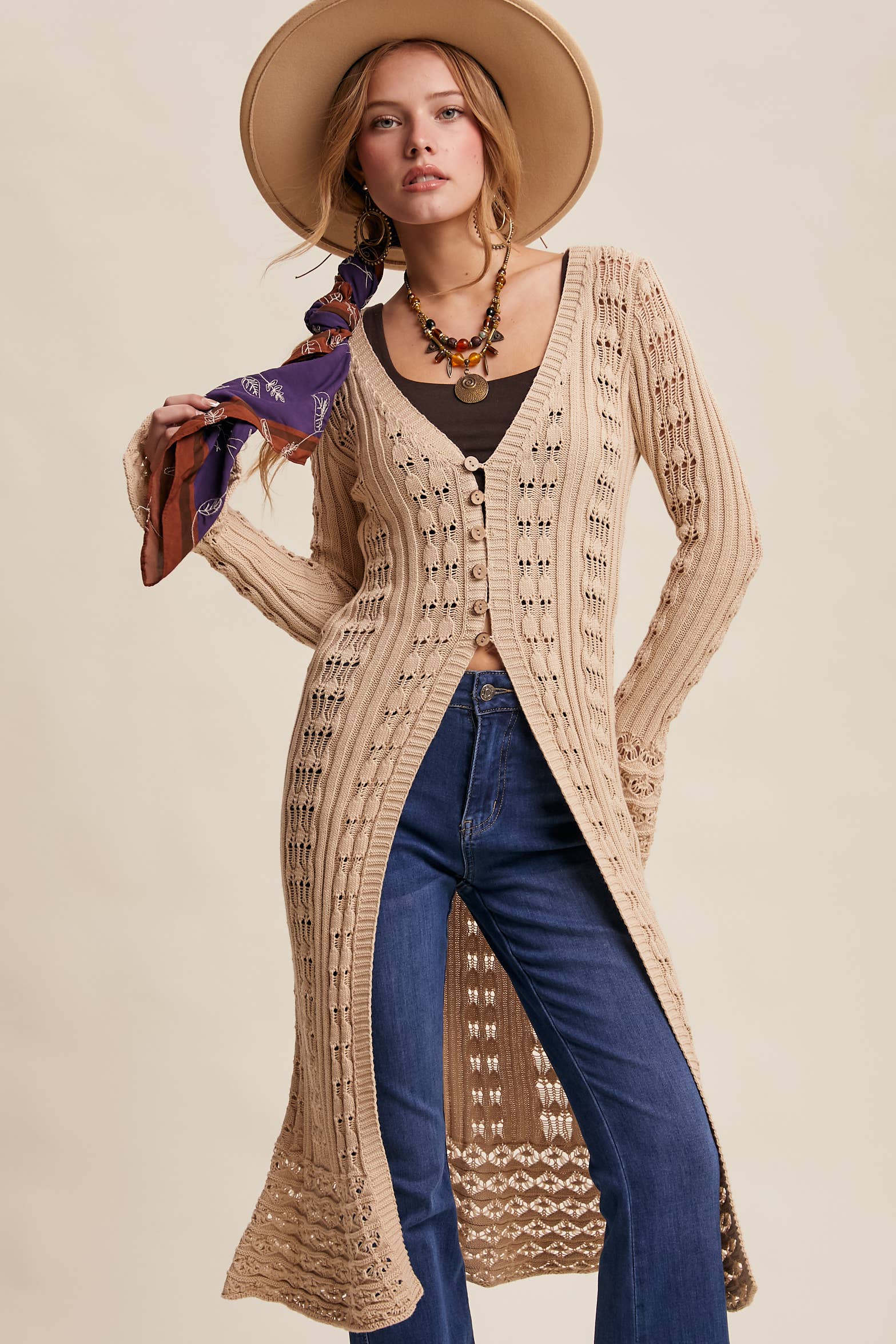 Crochet Longline Cardigan / Duster