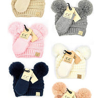 C.C Baby Pom Beanie and Mitten Set
