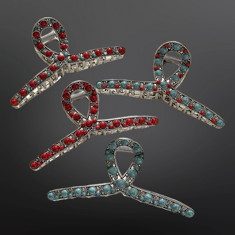 Turquoise Coral Claw Clip