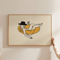 Float Cowgirl Minimal Western Art Print