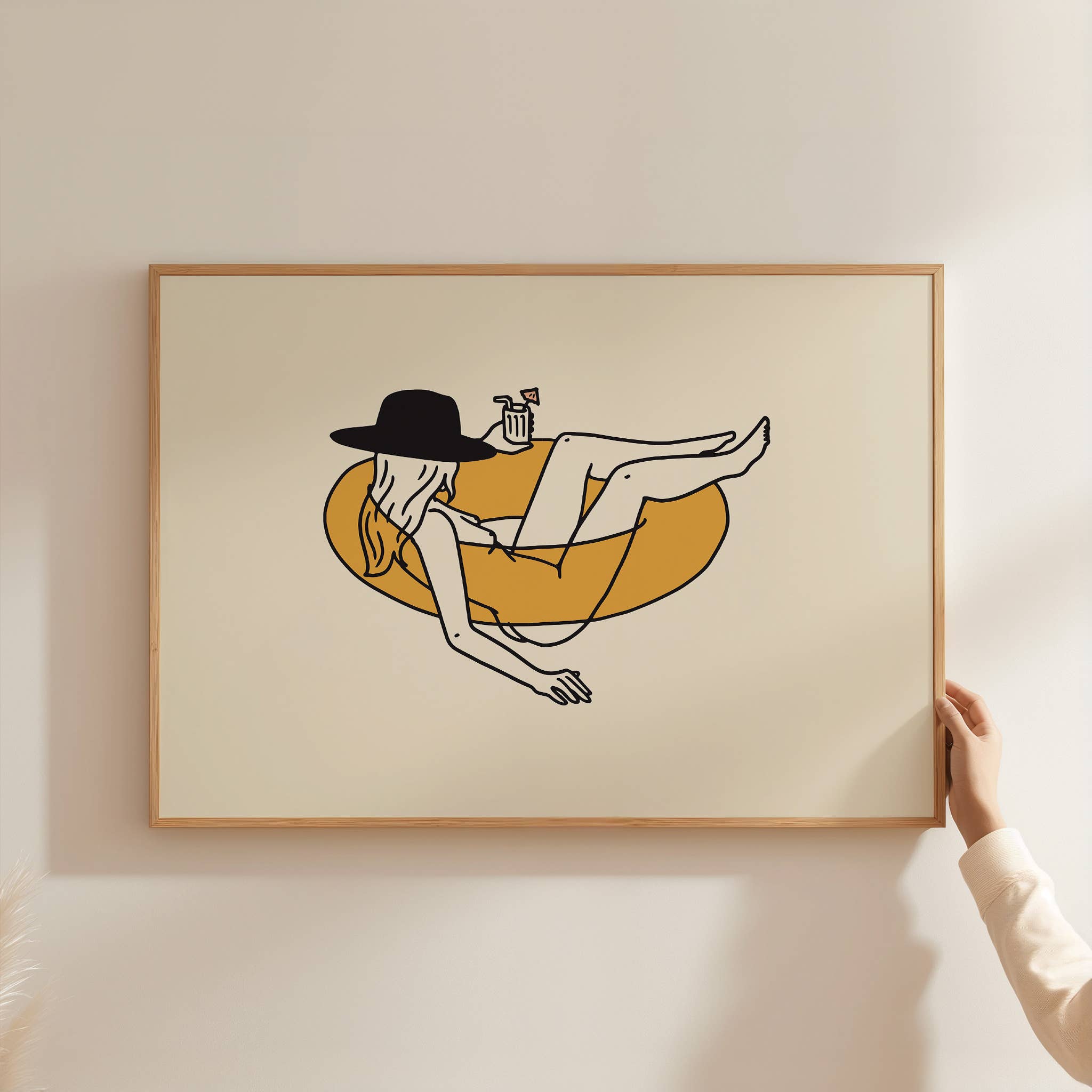 Float Cowgirl Minimal Western Art Print