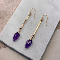 Hammered Stick Spade Earrings