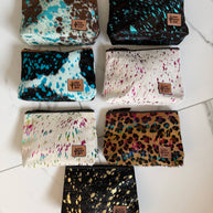 Western Cowhide Makeup Bag Travel