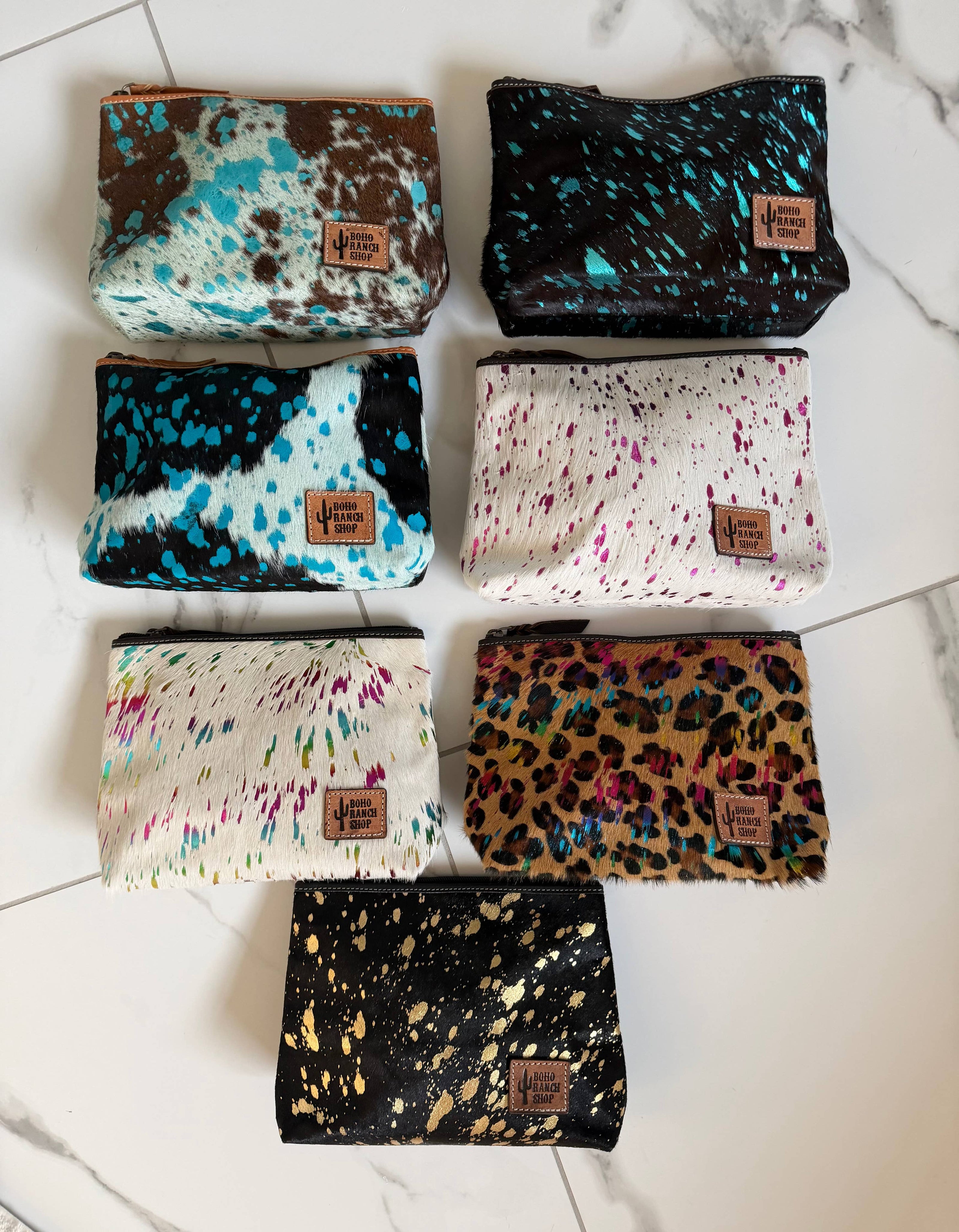 Western Cowhide Makeup Bag Travel