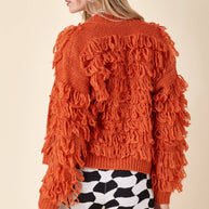 Orange Fringe Cardigan