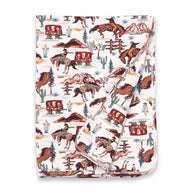Cowboy Western Spirit Baby Boy Bamboo Stroller Blanket