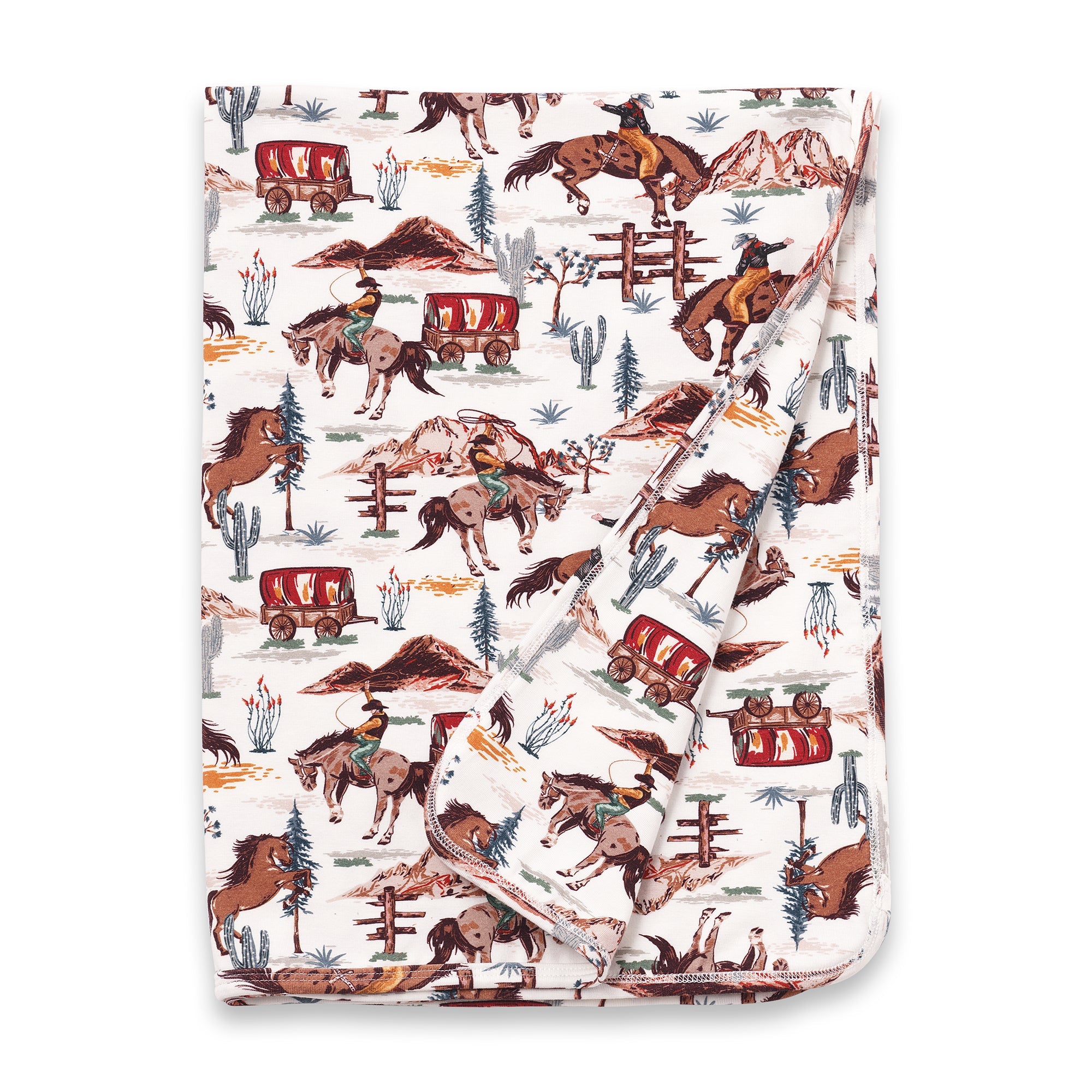 Cowboy Western Spirit Baby Boy Bamboo Stroller Blanket