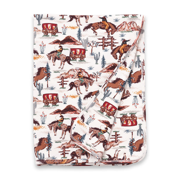Cowboy Western Spirit Baby Boy Bamboo Stroller Blanket