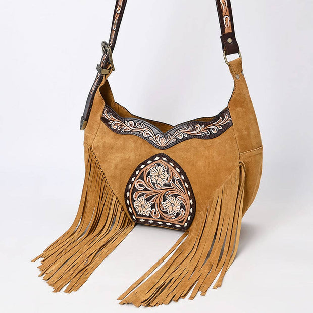 Western Leather Hobo Bag Hand Tooled