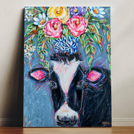 Black and White Cow Canvas Print